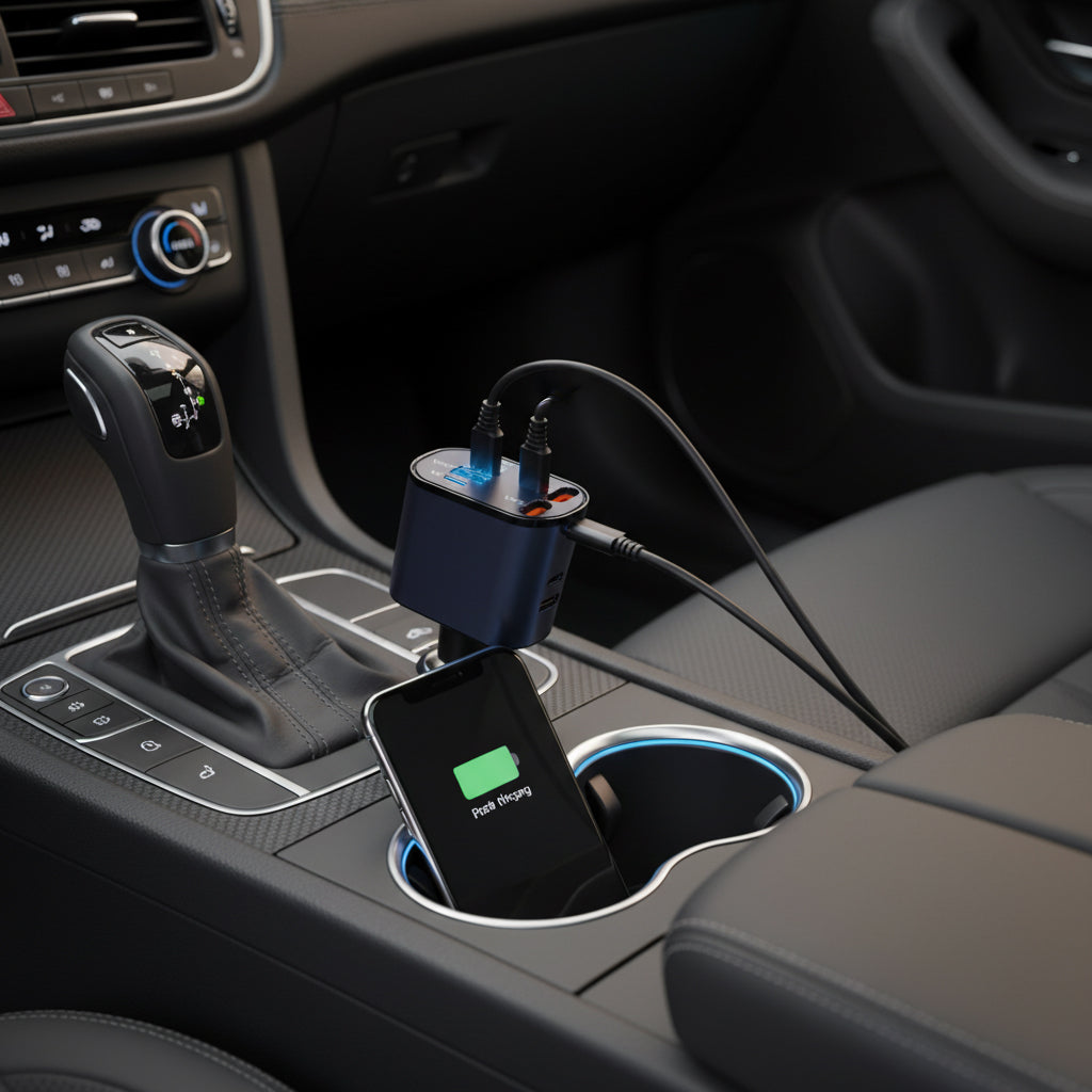 Penny Panda 4-in-1 Retractable Car Charger