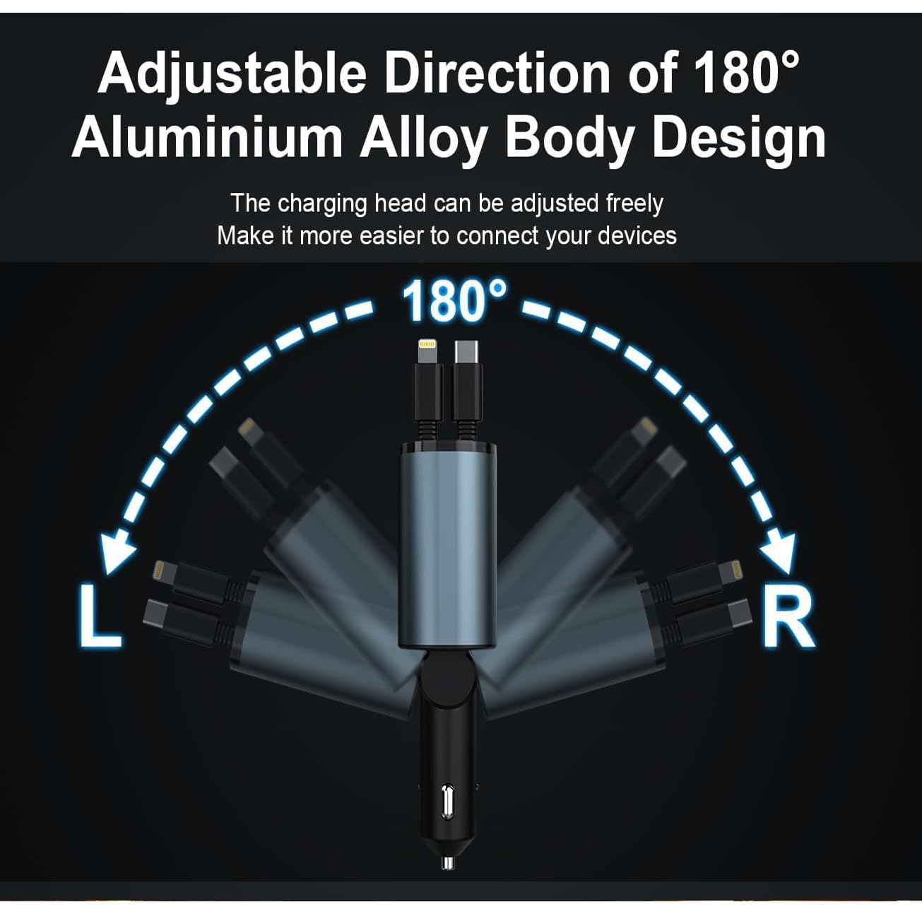 Penny Panda 4-in-1 Retractable Car Charger