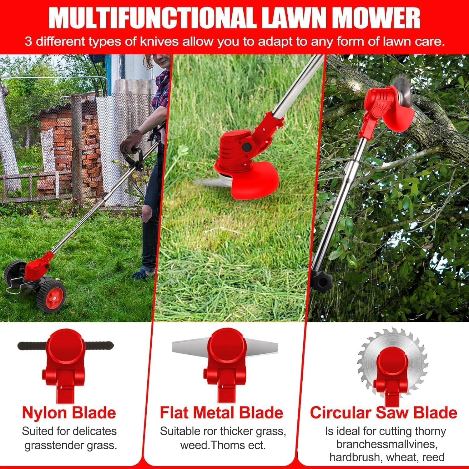 Penny Panda Electric Wireless Rechargeable Grass Cutter