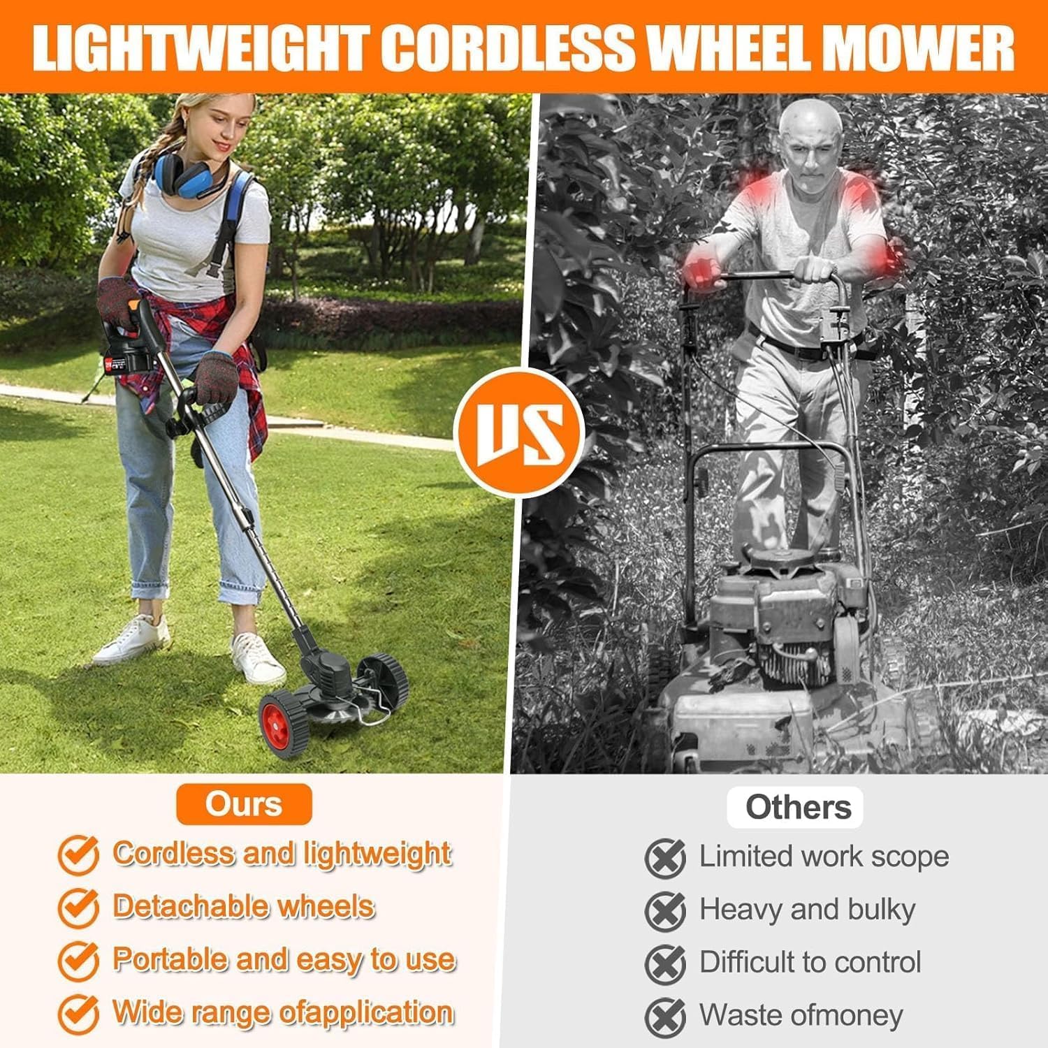 Penny Panda Electric Wireless Rechargeable Grass Cutter