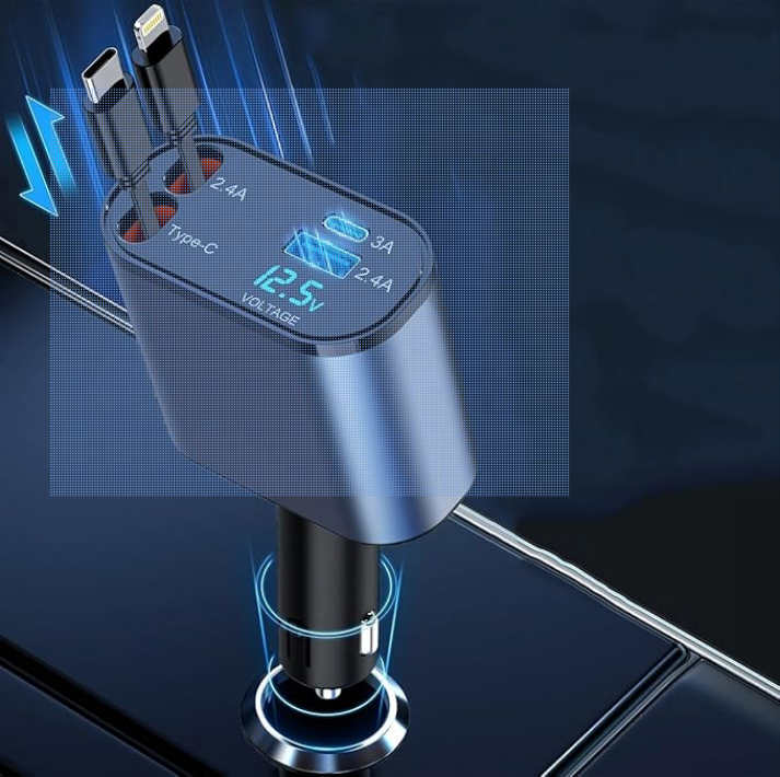 4 in 1 retractable car charger