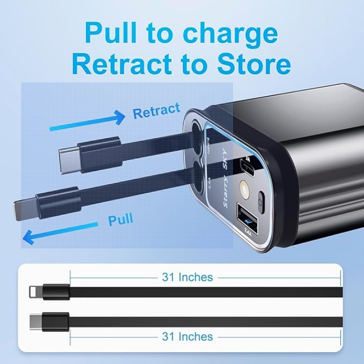 4 in 1 retractable car charger